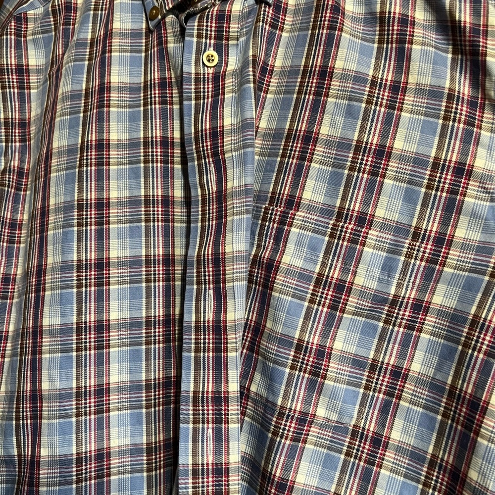 Kirkland Signature Blue and Red Plaid Casual Shirt